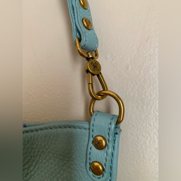 Hobo Teal Pier Leather Purse Small Crossbody Lightweight Bag Adjustable Strap - Picture 2 of 14